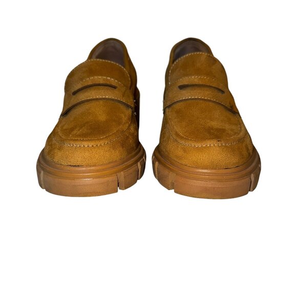 Adam Tucker Lug Sole Sueded Camel Loafer Size 7.5 - Picture 6 of 7